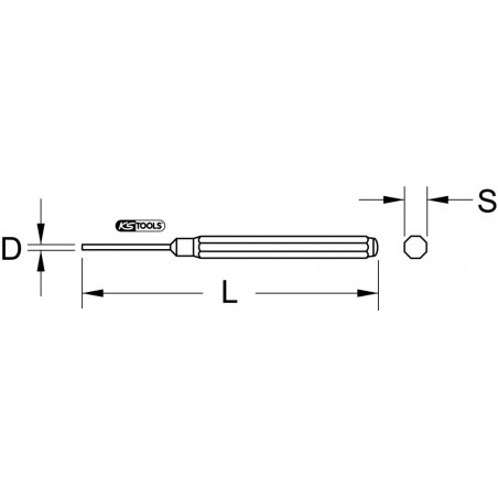 Chasse-goupilles avec système R-Ball, 4 mm - corps hexagonal KSTools | 156.0612