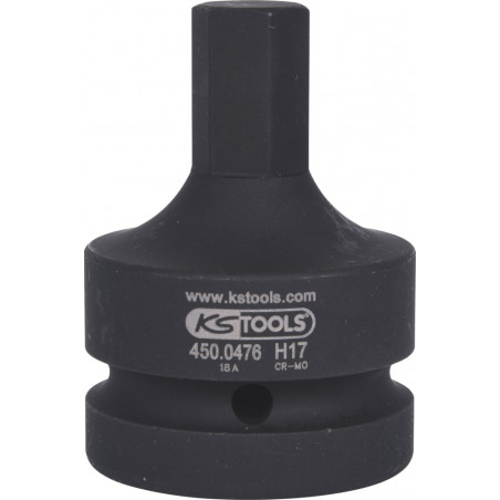 Douille tournevis à chocs 6 pans 1'', 17 mm KSTools | 450.0476
