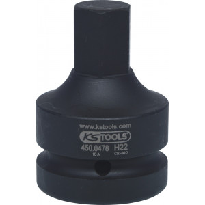 Douille tournevis à chocs 6 pans 1'', 22 mm KSTools | 450.0478