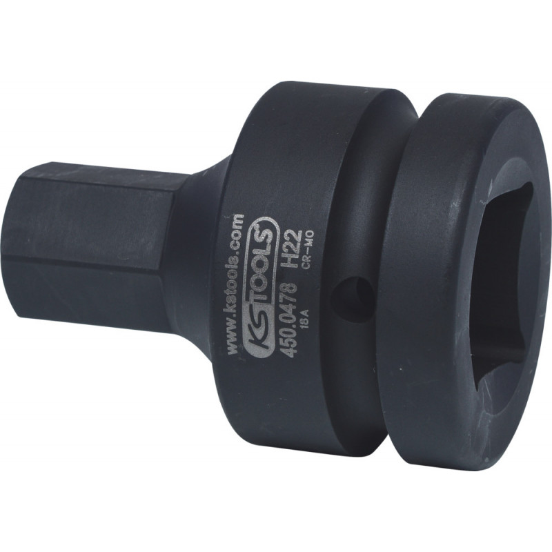Douille tournevis à chocs 6 pans 1'', 22 mm KSTools | 450.0478