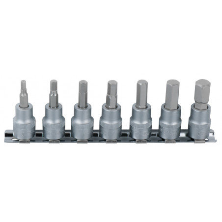 Rail de 7 douilles tournevis 6 pans ULTIMATE 1/4'', 2,5 - 8 mm KSTools | 911.1544