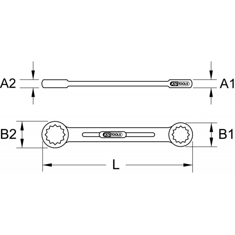 Clé polygonale 12 pans extra-longue, 20 x 22 mm KSTools | 518.1809