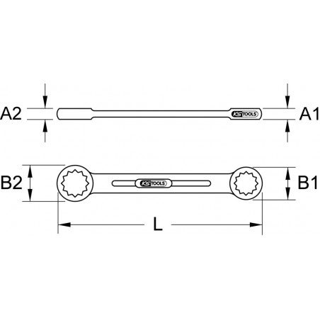 Clé polygonale 12 pans extra-longue, 6 x 8 mm KSTools | 518.1802