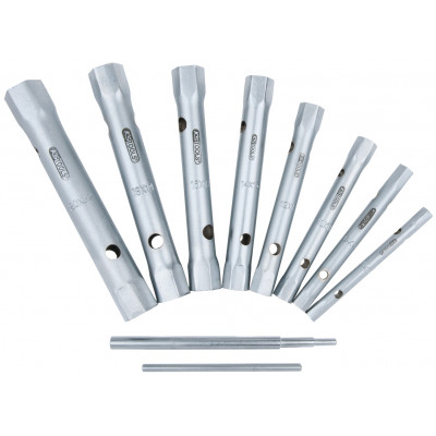 Jeu De 10 Clés QFC 3/8" Ks Tools - Chrome Vanadium, 10 à 19 Mm, Sur Rail - 13