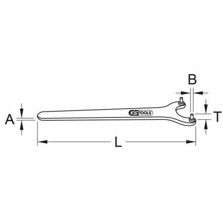 Clé à ergot brunie articulée pour écrous à empreintes sur le dessus, 80 - 125 mm KSTools | 517.2377