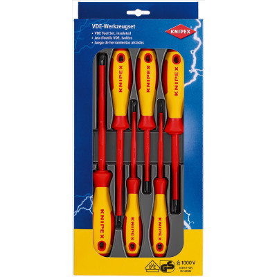Assortiment de 6 tournevis isolés 1000V - KNIPEX | 00 20 12 V01