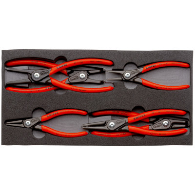 Jeu de 6 pinces pour circlips (Modèle 48 / 49) sur plateau mousse pour servante - KNIPEX | 00 20 01 V02