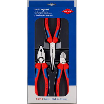 Lot de 3 pinces "Essentielles" Gaine bimatière 03 02 180 - 26 12 200 - 70 02 160 - KNIPEX | 00 20 11