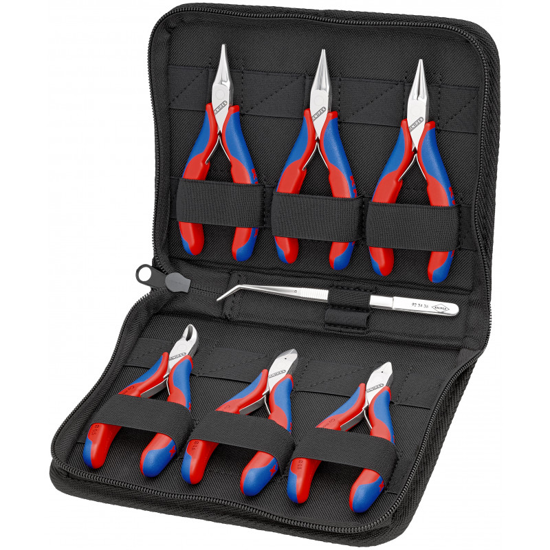 Trousse composée d'un jeu de 6 pinces - Gainage bi-matière - KNIPEX | 00 20 16