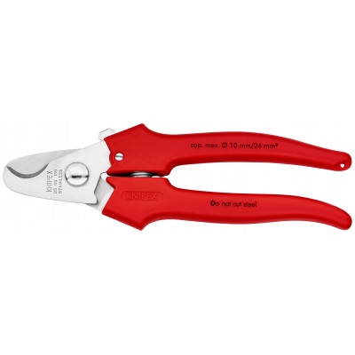 Coupe-câbles Cu/Al - 165mm - Ø10mm/24mm² - Poignées PVC - Acier inoxydable - KNIPEX | 95 05 165
