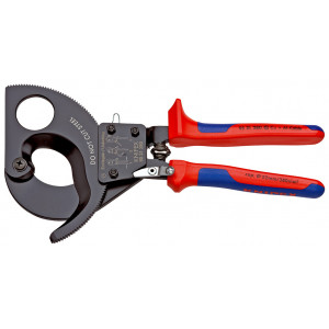 Coupe-câbles à cliquet 280mm - Cu/Al Ø52mm/380mm² - Gainage bi-matière - KNIPEX | 95 31 280
