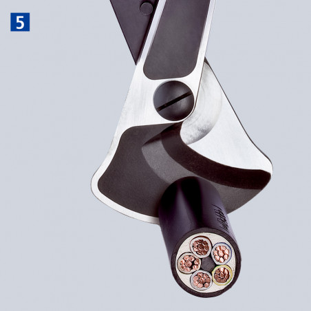 Coupe-câbles à cliquet 570mm - Cu/Al Ø38mm/ 280mm² - Bras télescopiques - KNIPEX | 95 32 038