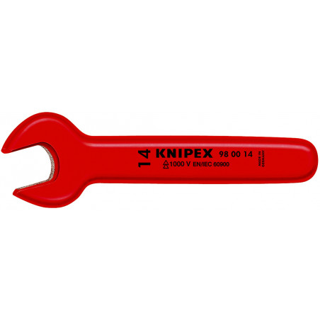 Clé à fourche - 8mm - Tête inclinée à 15° - Longueur 105mm - Isolée 1000V - KNIPEX | 98 00 08