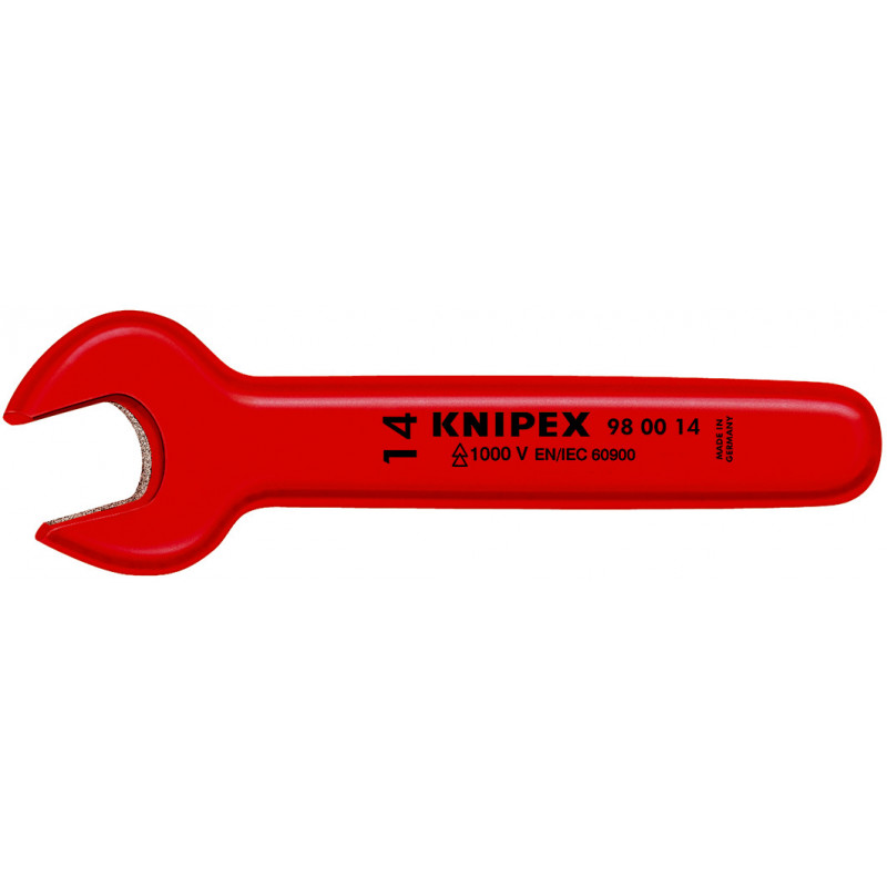 Clé à fourche - 16mm - Tête inclinée à 15° - Longueur 155mm - Isolée 1000V - KNIPEX | 98 00 16