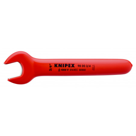Clé à fourche - 3/4'' - Tête inclinée à 15° - Longueur 190mm - Isolée 1000V - KNIPEX | 98 00 3/4"