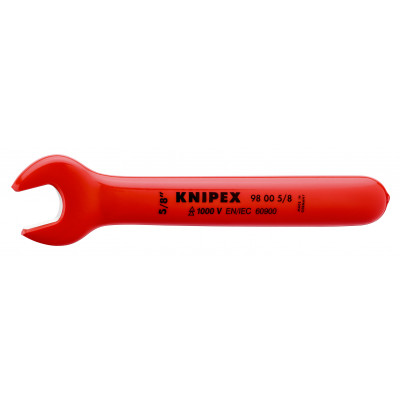 Clé à fourche - 5/8'' - Tête inclinée à 15° - Longueur 165mm - Isolée 1000V - KNIPEX | 98 00 5/8"