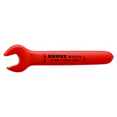 Clé à fourche - 9/16'' - Tête inclinée à 15° - Longueur 150mm - Isolée 1000V - KNIPEX | 98 00 9/16"
