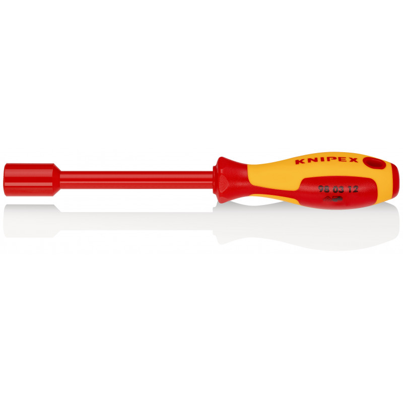 Clé à douille - 12mm - Avec poignée de tournevis - Longueur 237mm - Isolée 1000V - KNIPEX | 98 03 12