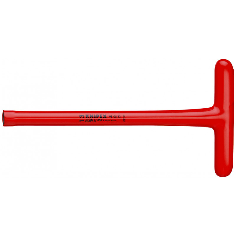 Clé à douille - 13mm - Avec poignée en T - Longueur 300mm - Isolée 1000V - KNIPEX | 98 05 13