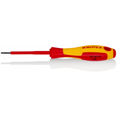 Tournevis plat - 2,5mm - Isolé 1000V - Longueur lame 75mm - KNIPEX | 98 20 25