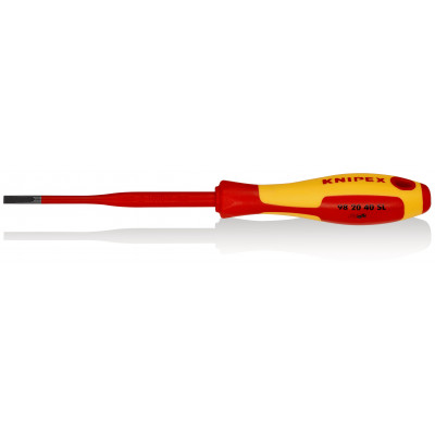 Tournevis Slim plat - 4mm - Isolé 1000V - Longueur lame 100mm - KNIPEX | 98 20 40 SL