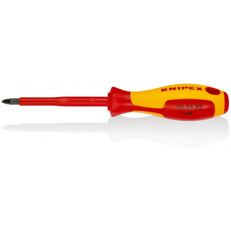 Tournevis cruciforme Pozidriv® - PZ2 - Isolé 1000V - Longueur lame 100mm - KNIPEX | 98 25 02