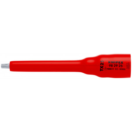 Douille 3/8" Torx® TX25 - 123 mm - Carré femelle 3/8" - Isolée 1000V - KNIPEX | 98 29 25
