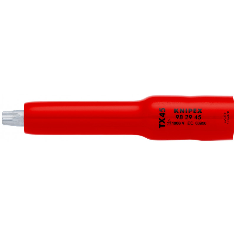 Douille 3/8" Torx® TX45 - 117 mm - Carré femelle 3/8" - Isolée 1000V - KNIPEX | 98 29 45