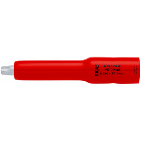 Douille 3/8" Torx® TX45 - 117 mm - Carré femelle 3/8" - Isolée 1000V - KNIPEX | 98 29 45