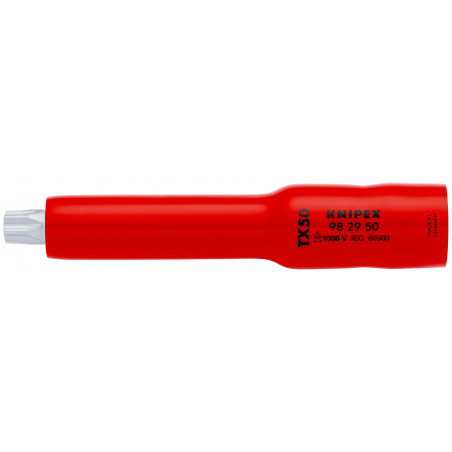 Douille 3/8" Torx® TX50 - 117 mm - Carré femelle 3/8" - Isolée 1000V - KNIPEX | 98 29 50