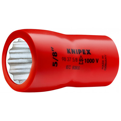Douille - 7/16" - Carré femelle 3/8" - 12 pans - Gainage surmoulé isolé 1000V - KNIPEX | 98 37 7/16"