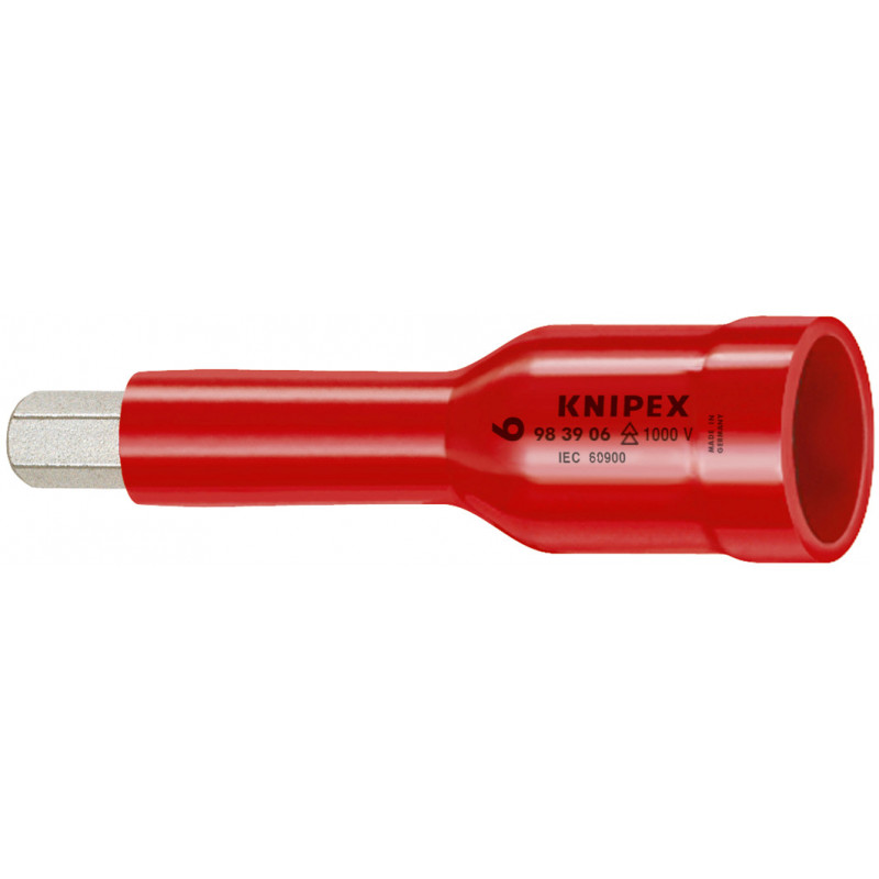 Douille - 5mm - Carré femelle 3/8" - 6 pans creux - Gainage surmoulé isolé 1000V - KNIPEX | 98 39 05