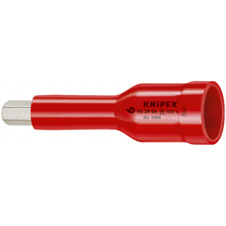 Douille - 6mm - Carré femelle 3/8" - 6 pans creux - Gainage surmoulé isolé 1000V - KNIPEX | 98 39 06
