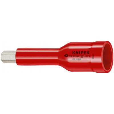 Douille - 5mm - Carré femelle 1/2" - 6 pans creux - Gainage surmoulé isolé 1000V - KNIPEX | 98 49 05