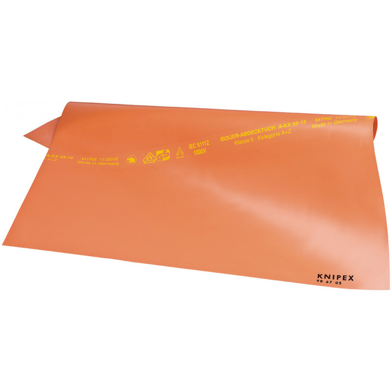 Nappe isolante en caoutchouc - 500 x 500 x 1mm - Isolation 1000V - KNIPEX | 98 67 05