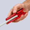 Outil à dégainer universel câbles Ø8à13mm avec couteau - 125mm - Sur carte - KNIPEX | 16 85 125 SB