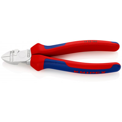 Pince coupante de côté/à dénuder 1,5 et 2,5mm² - Gainage bi-matière - Chromée - KNIPEX | 14 25 160