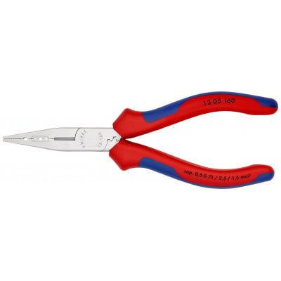 Pince multifonctions - 160mm - Gainage bi-matière - Chromée - KNIPEX | 13 05 160