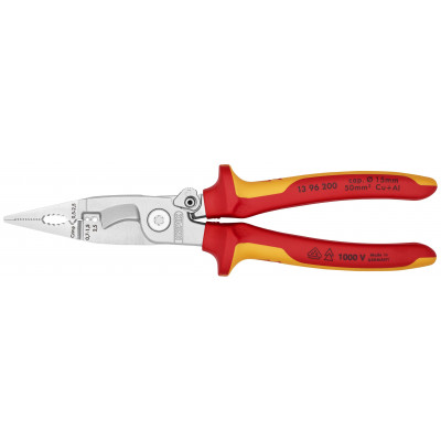 Pince multifonctions 6 en 1 - 200mm - Bi-matière - Chromée 1000V - Ressort - KNIPEX | 13 96 200