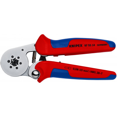 Pince à sertir automatique embouts de câble de 0,08 à 10mm² - Chromée - KNIPEX | 97 55 14