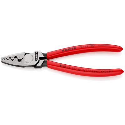 Pince à sertir les embouts 180mm - Gainage PVC - 0,25 - 16mm² - KNIPEX | 97 71 180
