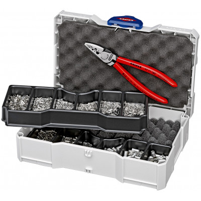 Coffret assortiment de sertissage pince à sertir 97 71 180 et embouts non isolés - KNIPEX | 97 90 05