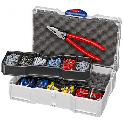 Coffret assortiment de sertissage pince à sertir 97 71 180 et embouts isolés - KNIPEX | 97 90 06