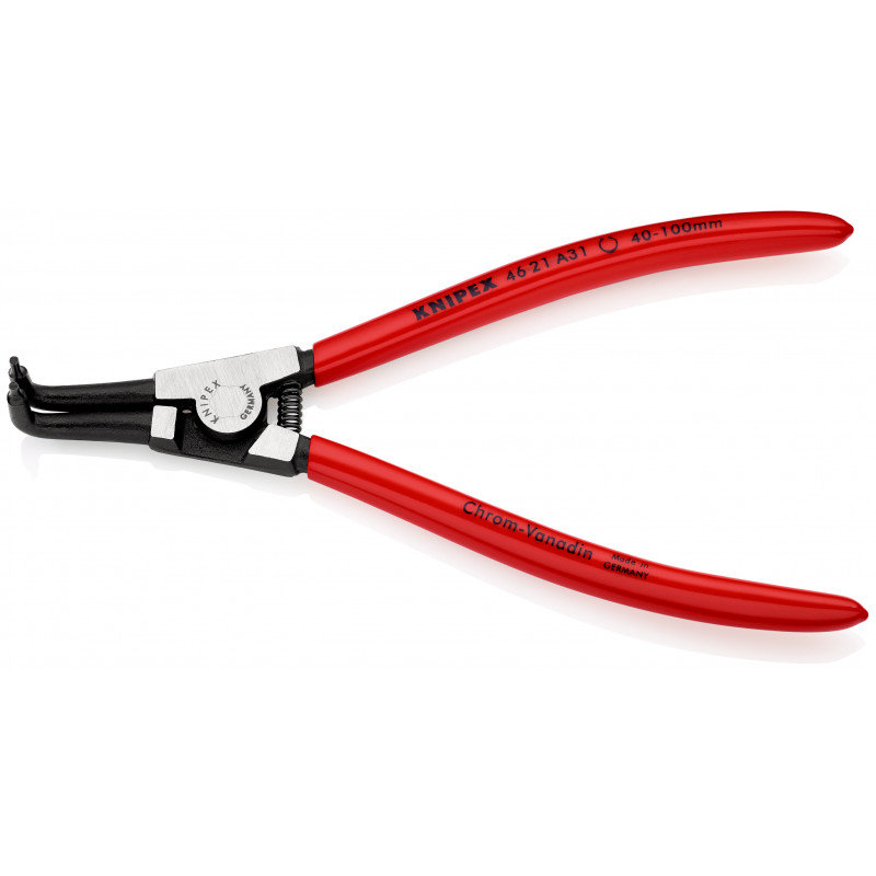 Pince pour circlips extérieurs coudée à 90° de 40 à 100mm - Gainage PVC - KNIPEX | 46 21 A31
