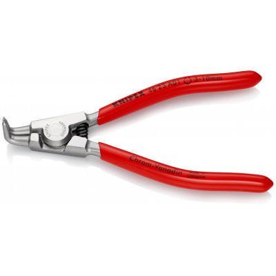 Pince pour circlips extérieurs coudée à 90° de 3 à 10mm - Gainage PVC - Chromée - KNIPEX | 46 23 A01
