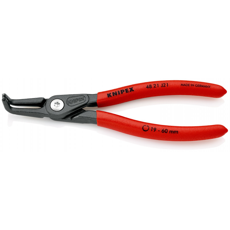 Pince pour circlips intérieurs coudée à 90° de 19 à 60mm - 165mm - Gaines PVC - KNIPEX | 48 21 J21
