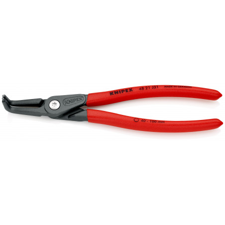 Pince pour circlips intérieurs coudée à 90° de 40 à 100mm - 210mm - Gainage PVC - KNIPEX | 48 21 J31