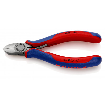 Pince coupante de côté à ras électromécanicien 125mm Ressort Gainage bi-matière - KNIPEX | 76 22 125