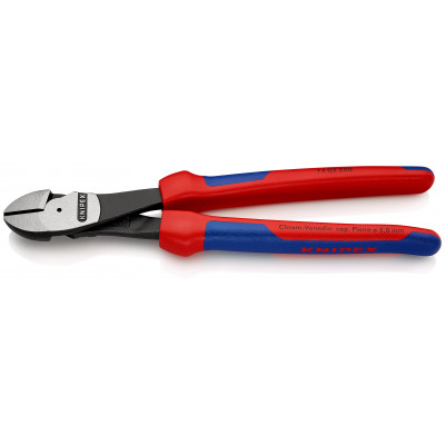 Pince coupante de côté démultipliée 250mm - Gainage bi-matière - KNIPEX | 74 02 250