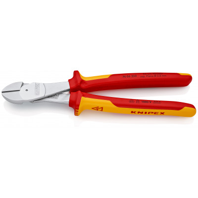 Pince coupante démultipliée 250mm - Gainage bi-matière - Chromée - Isolée 1000V - KNIPEX | 74 06 250